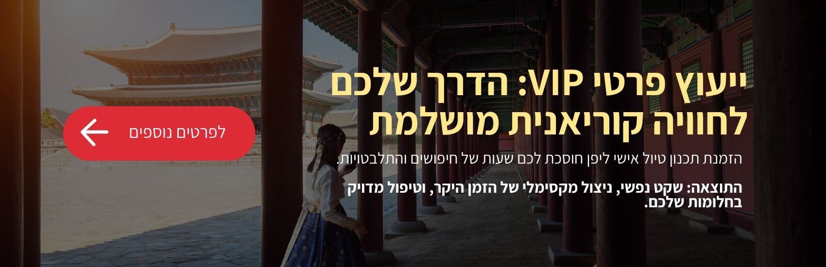 ייעוץ פרטי VIP: הדרך שלכם לחוויה קוריאנית מושלמת